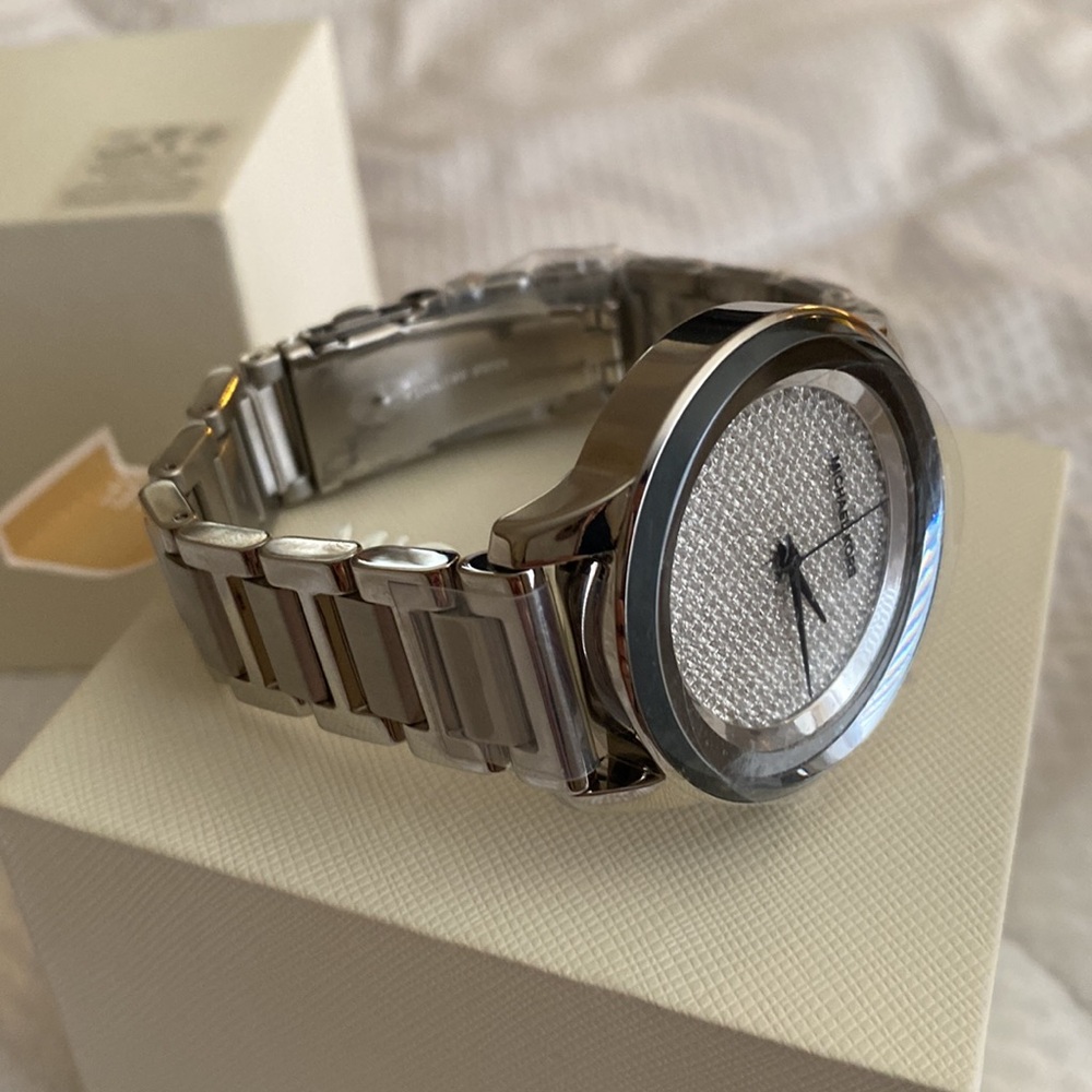 Michael Kors Silver Watch with Crystal Dial - Picture 3 of 7